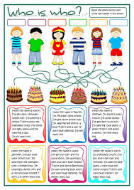 Who Is Who Describing People Worksheet Free Esl Printable Worksheets Made By Teachers English Classroom English Lessons English Reading