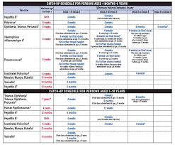 Recommended Immunization Schedules For Persons Aged 0 18