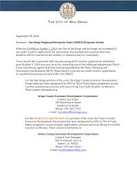 September 30, 2014 Attention: San Diego Regional Enterprise Zone (SDREZ)  Program clients Effective 5:00PM