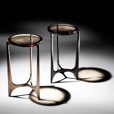 The Portia Drink Table Is Inspired By The Free Flowing Modernism Of Oscar Niemayer Its Bronze Base Availab Holly Hunt Furniture Bronze Side Table Drink Table