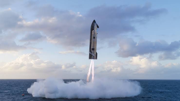 Ship 39 splashdown maneuver, AI generated