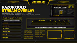 From the dashboard, complete the following steps: Razor Gold Twitch Overlay For Obs Streamlabs Xsplit