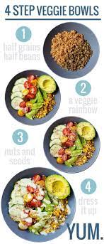 Rainbow Veggie Bowls With Jalapeno Ranch Pinch Of Yum Recipe Veggie Bowl Healthy Snacks Healthy