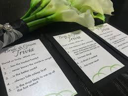 Now, you could get some special paper printed, distribute matching pens around the tables, then get 100+ guests to pass. Our Diy Wedding Bride Groom Trivia Cards Small Stuff Counts