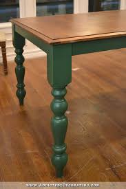 The top is a dark walnut while the base is a antique white. Back To The Dining Table Again Addicted 2 Decorating