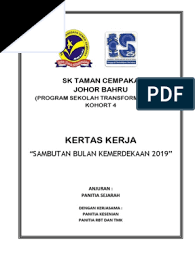 Terima kasih yang telah menyumbang kertas kerja ini, semoga anda. Cover Kertas Kerja Bulan Kemerdekaan