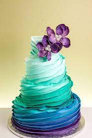 Ombre Swirl Wedding Cake Fondant Wedding Cakes Cake Green Wedding Cake