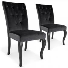 C'est pourquoi les chaises sont parmi les meubles les plus importants de nos maisons. Lot De 2 Chaises Capitonnees Velours Noir Rockstar Chaises Design Pas Cher
