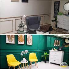 Seperti apa desain ruang tamu minimalis yang maksimal namun tetap terasa nyaman? Diy Wainscoting Ruang Tamu Rumah Tema Emerald Green Lebih Lapang