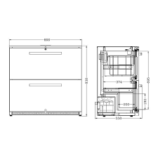 1800mm high, 900mm wide, and 600mm deep. Husky Refrigeration Double Drawer Stainless Steel Refrigerator