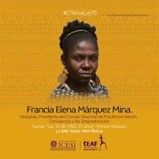 La lideresa y la parlamentaria lideraron este lunes la convención nacional feminista. Centro De Estudios Afrodiasporicos Ceaf Francia Marquez Conmemoracion 27 Anos Ley 70 De 1993 Facebook