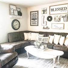 Living room decor on a budget, living decor,living room apartment, home decor styles, modern living room , home decor diy, home decor ideas, living room decor cozy, and even boho home decor, living room bohemian, living room minimalist style and. Farmhouse Living Room With Dark Sectional Farmhouse Style Living Room With Brown Couch Living Room Farmhouse Decor Living Room Farmhouse Living Room Furniture