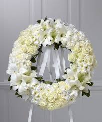 Nature S Elegance White Sympathy Wreath In 2020 Funeral Floral Arrangements Funeral Flower Arrangements Funeral Flowers