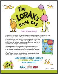 Seussville S Read Across America The Lorax Earth Day Educator Guide Simplycircle Dr Seuss Books Environmental Science Reading Fun