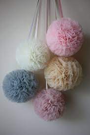 Then tulle is about to become your best friend! Set Of 5 Tulle Pompoms By Pomandpom On Etsy Tulle Pom Poms Tulle Poms Tulle Pom Pom