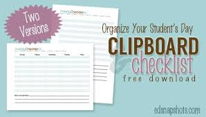 Homeschool student planner {free printable} july 19, 2019 by rachel. Organize Your Student S Day With Clipboard And Checklist Download
