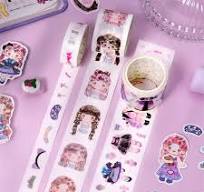 YAONING Custom Cheap Good Quantity Stock Rolls Foil Cartoon Self Adhesive  Paper Washi Tape Sticker Set Multiple Colors DIY for