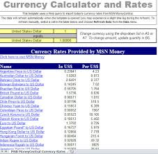 Printable Excel Currency Converter Calculator