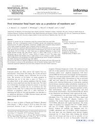 pdf first trimester fetal heart rate as a predictor of