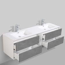 A variety of storage options make it customized for your bathroom to place towels, soap, tissues, and other decorative items. Bai 0711 Wall Hung 75 Inch Bathroom Vanity In Stone Gray Finish Megabai