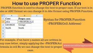 How To Use Proper Function Exceldatapro Proper Function Syntax