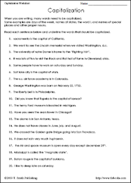 The use of capital letters varies greatly by language. Education World Work Sheet Library Capitalization Education World