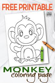 He is simple for preschoolers and toddlers. Cute Baby Monkey Coloring Page For Kids Simple Mom Project