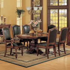 Ashford Pedestal Dining Table Leather Chair Winners Only Classic Dining Room Formal Dining Room Sets Dark Wood Dining Room Set