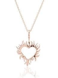 Flaming Heart Tattoo Necklace Catherine Angiel Jewelry Heart Necklace Diamond Diamond Heart