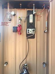 A 2 wire thermostat is connected between line and the switched line terminal on the boiler. Outdoor Wood Boiler