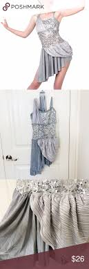A Wish Come True Gray Dance Costume Sequin Lace Lc Girls