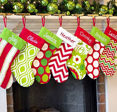 Christmas ideas in red and lime green. Amazon Com Personalized 19 Christmas Stocking Red Lime White Green Patterns 1stocking Handmade