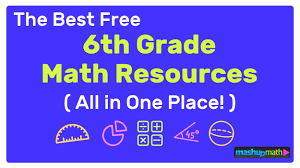 It covers reading, writing, grammar, spelling, vocabulary, math, history/social studies/geography, science, spanish, bible, computer, music, art, pe/health, and logic. The Best Free 6th Grade Math Resources Complete List Mashup Math