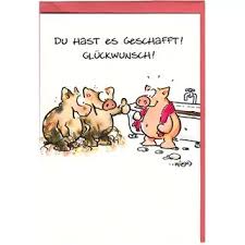 Farbenfrohe schlüsselbänder als geschenk mit persönlicher botschaft zur bestandenen prüfung. Gluckwunschkarte Prufung Wettkampf Erfolg Lustig