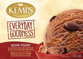 It's a block of their classic phish food ice cream, coated in a cornflake batter and all deep fried. Gone Fishin Kemps
