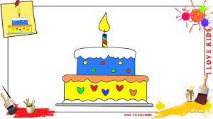 After that, you will thicken the candlestick lines as shown and then the right side. How To Draw A Birthday Cake Simple Easy Slowly Step By Step For Kids Youtube