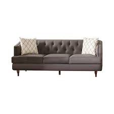 Typically, tight back sofas offer an upright profile that is neat and tidy and company ready. Shelby Recessed Arms And Tufted Tight Back Sofa Grey And Brown Walmart Com Walmart Com