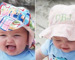 Personalized Preppy Monogrammed Reversible Infant Toddler Sun Hat  Bonnet/baby Bonnet Monogrammed Reversible/2 for 1 Sun Hats-bonnets