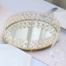 Ending friday at 9:15am pdt 15h 48m. 14 X 10 Gold Metal Decorative Serving Tray Oval Crystal Beaded Mirrored Vanity Tray Walmart Com Walmart Com