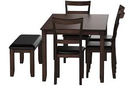 The chairs and bench serve as comfy treat come dinner time. Coviar Dining Table And Bench Set Of 6 Brown Amazon De Kuche Haushalt