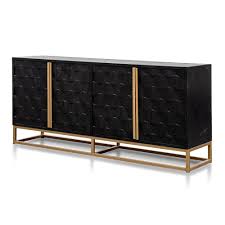 All prices are 15% vat excluded. Mildred 1 78m Sideboard Black Elm Wood With Gol Interior Secrets