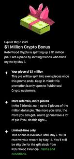 Signing up on the app is. Robinhood S 1 Million Crypto Pie Giveaway