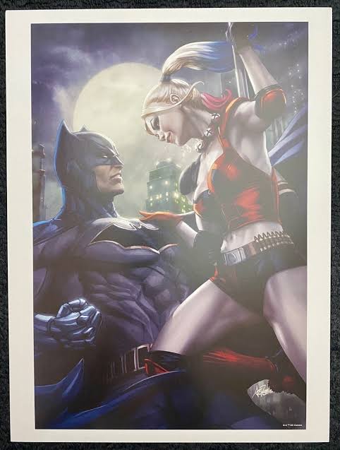 Batman and Harley Quinn by Stanley "Artgerm" Lau DC Comics Poster