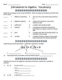 The videos, games, quizzes and worksheets make excellent materials for math teachers, math educators and parents. Introduction To Algebra Vocabulary Worksheet Algebra Vocabulary Vocabulary Worksheets Algebra