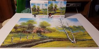 Wellspring bob ross the joy of puzzles, fall 500 piece jigsaw puzzle 6817. Happy Little Bob Ross Painting Roadside Barn 1000 Pieces X Post From R Happytrees Jigsawpuzzles