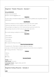 beginner theatre resume templates at