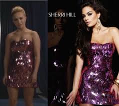Nashville Juliette Barnes Hayden Panettiere Purple Pink Sequin Mini Dress By Sherri Hill Getthelook Nashville Prom Fashion Country Girls Outfits Dresses
