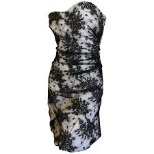 D G Dolce And Gabbana Vintage Lace Overlay Strapless Cocktail Dress Strapless Cocktail Dresses Designer Evening Dresses Cocktail Dress