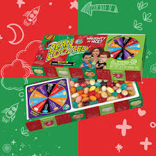 Needzo christmas 2024 naughty or nice bean boozled jelly beans with spinner  game gift set holiday themed weird flavor chewy candies pack of 2