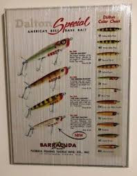 Dalton Fishing Lure Color Chart On Wood Florida Fishing
